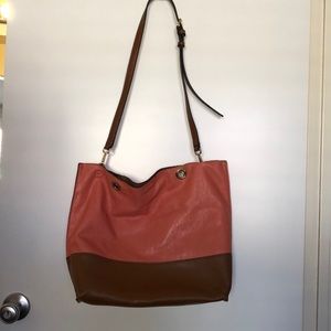 Calvin Klein reversible shoulder bag and wristlet.